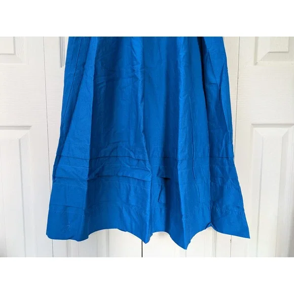 J. Crew Drop Waist Mixy Dress With Poplin Skirt Size XXS Blue‎ Midi NWT CJ497 - Picture 3 of 7